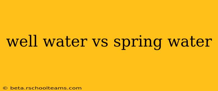 well water vs spring water