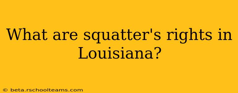 What are squatter's rights in Louisiana?