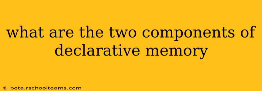 what are the two components of declarative memory