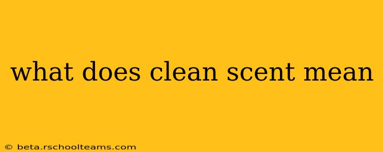 what does clean scent mean