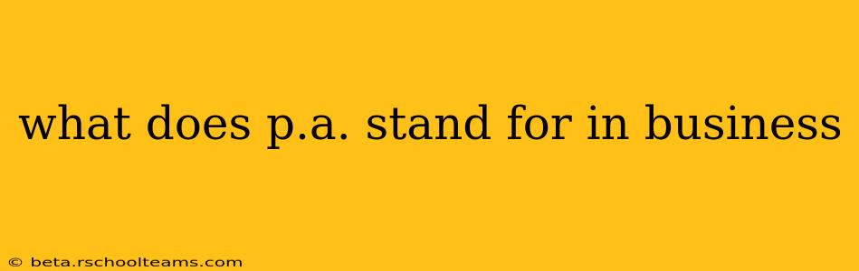 what does p.a. stand for in business