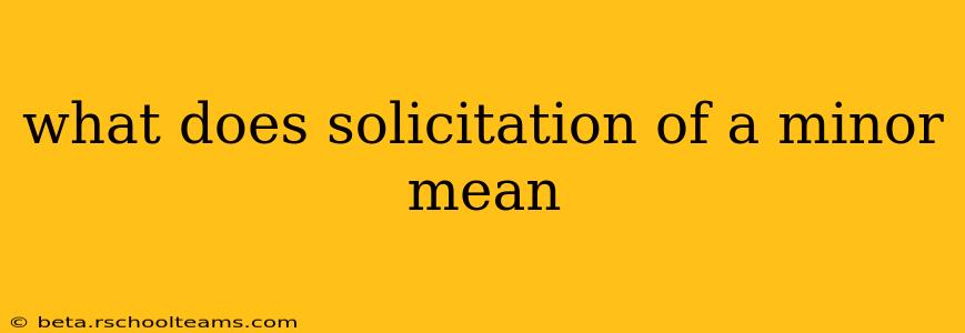 what does solicitation of a minor mean