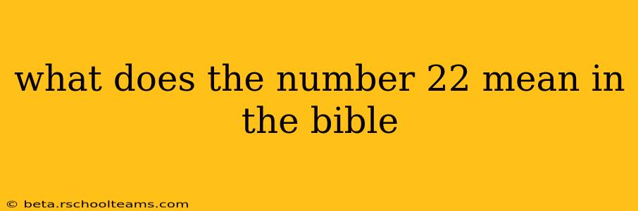 what does the number 22 mean in the bible