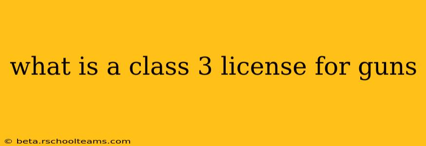 what is a class 3 license for guns