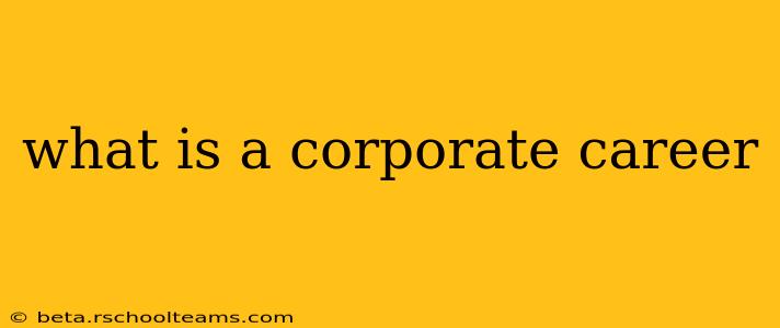 what is a corporate career