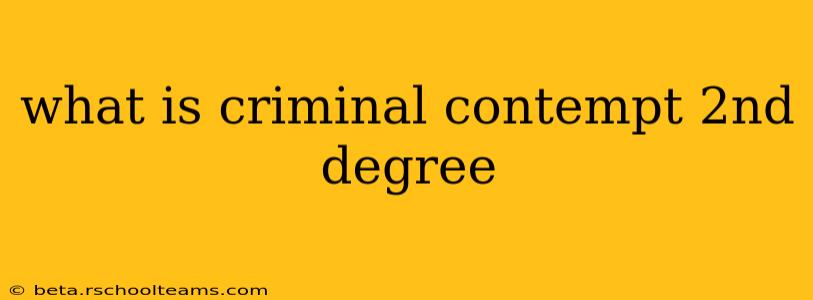 what is criminal contempt 2nd degree