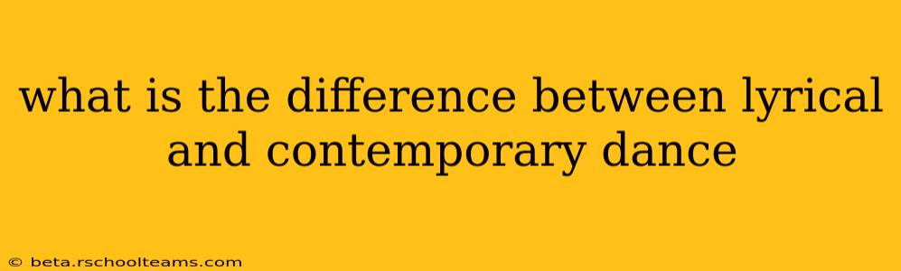 what is the difference between lyrical and contemporary dance