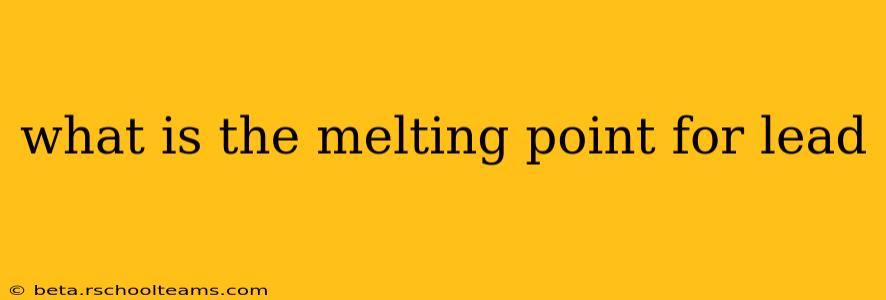 what is the melting point for lead