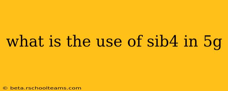 what is the use of sib4 in 5g