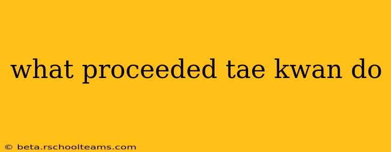 what proceeded tae kwan do