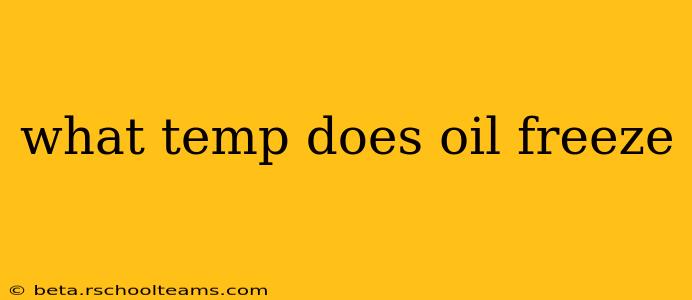 what temp does oil freeze