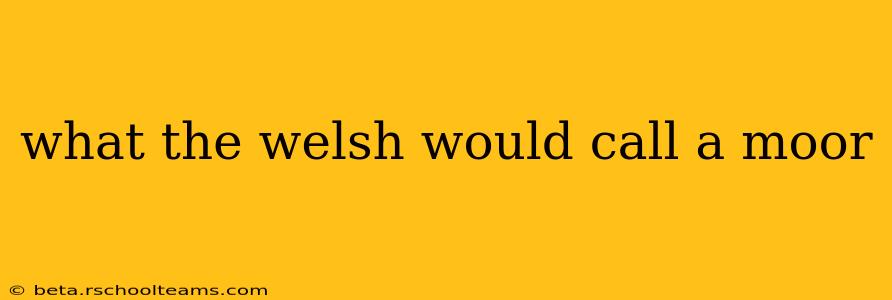 what the welsh would call a moor