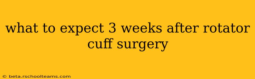what to expect 3 weeks after rotator cuff surgery
