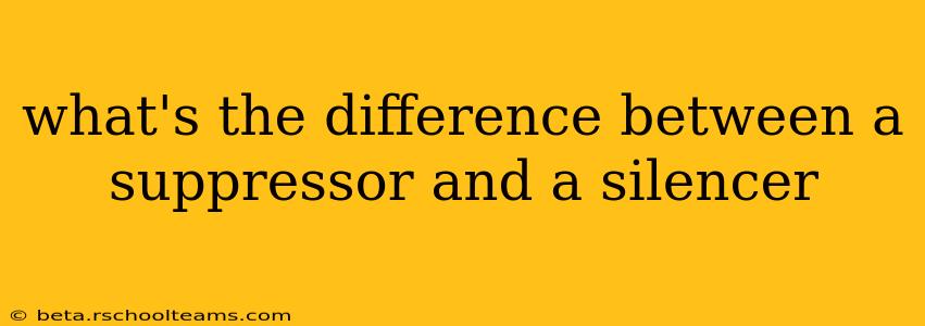 what's the difference between a suppressor and a silencer