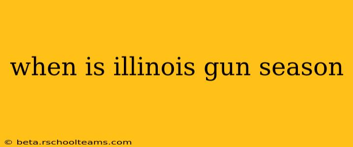 when is illinois gun season