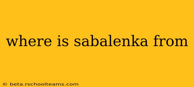 where is sabalenka from