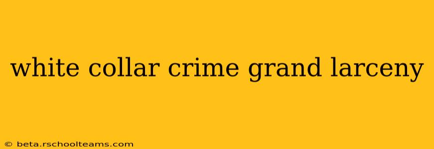 white collar crime grand larceny
