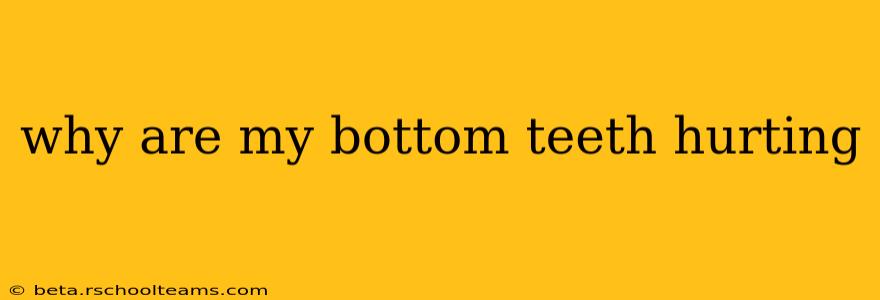 why are my bottom teeth hurting