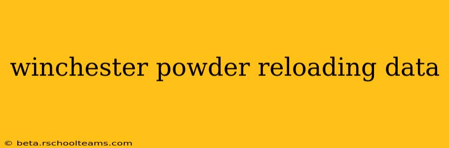 winchester powder reloading data