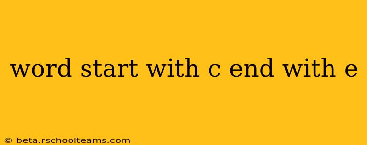 word start with c end with e