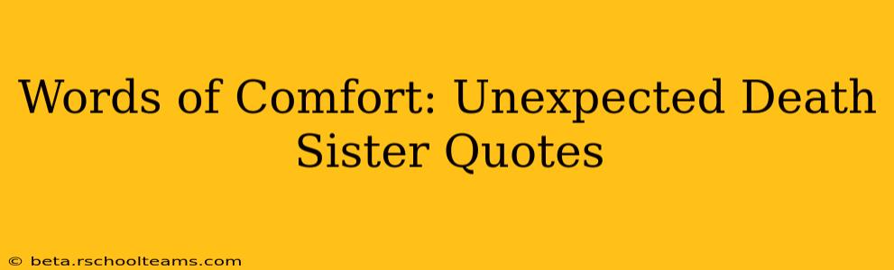 Words of Comfort: Unexpected Death Sister Quotes
