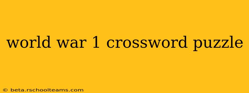 world war 1 crossword puzzle