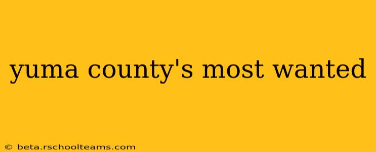 yuma county's most wanted