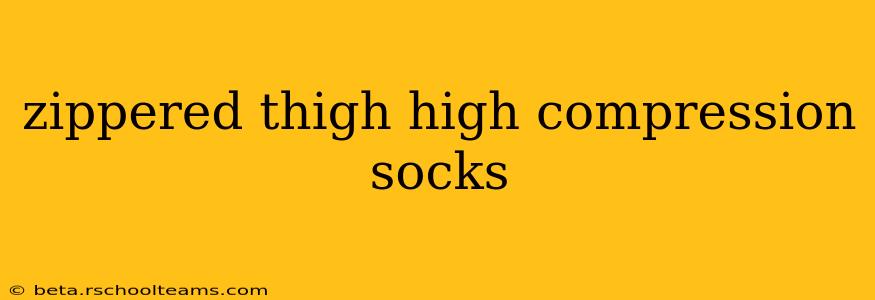 zippered thigh high compression socks